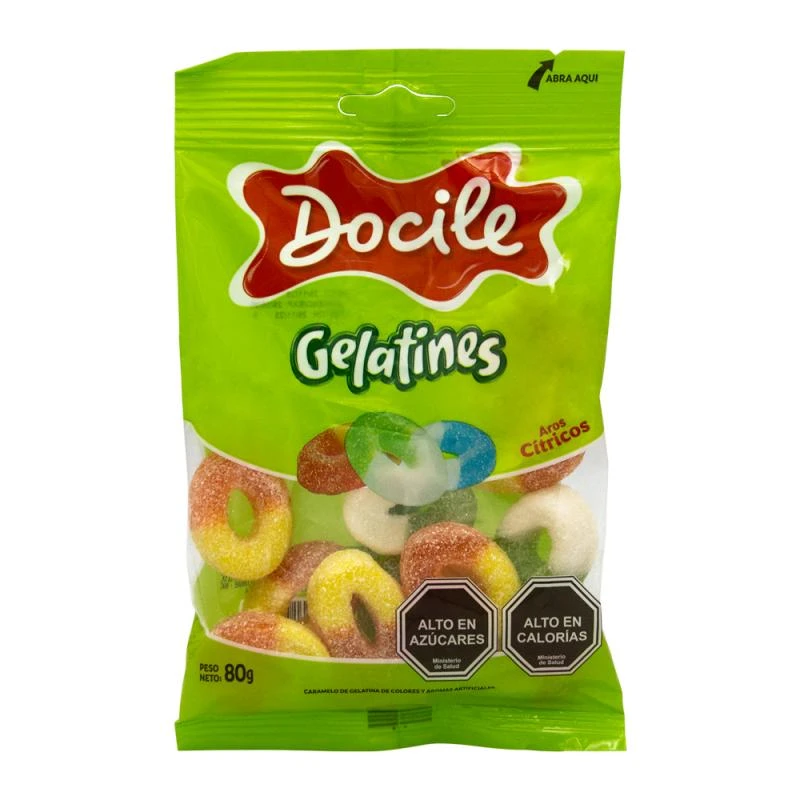 Bala de Gelatina Docile Anel Cítrico  80G