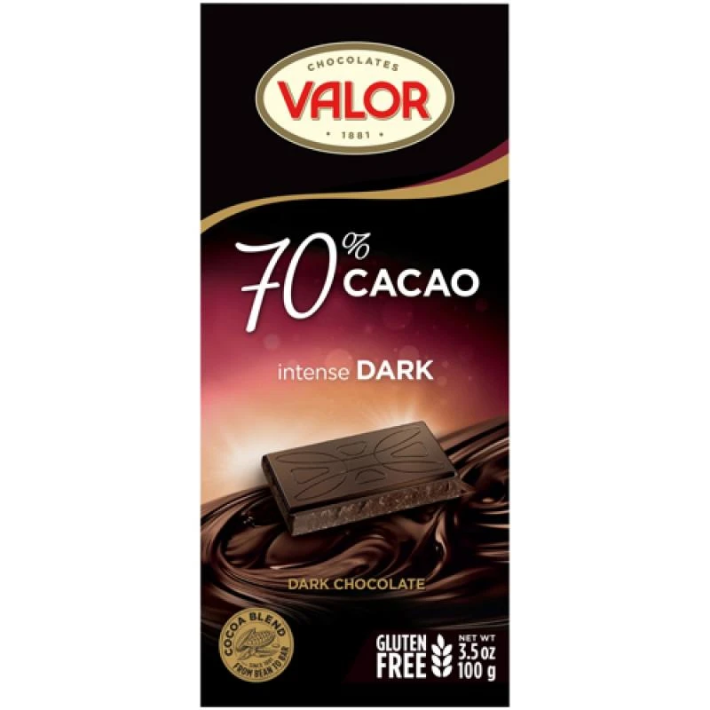 Barra de Chocolate Valor 70% Cacao 100G