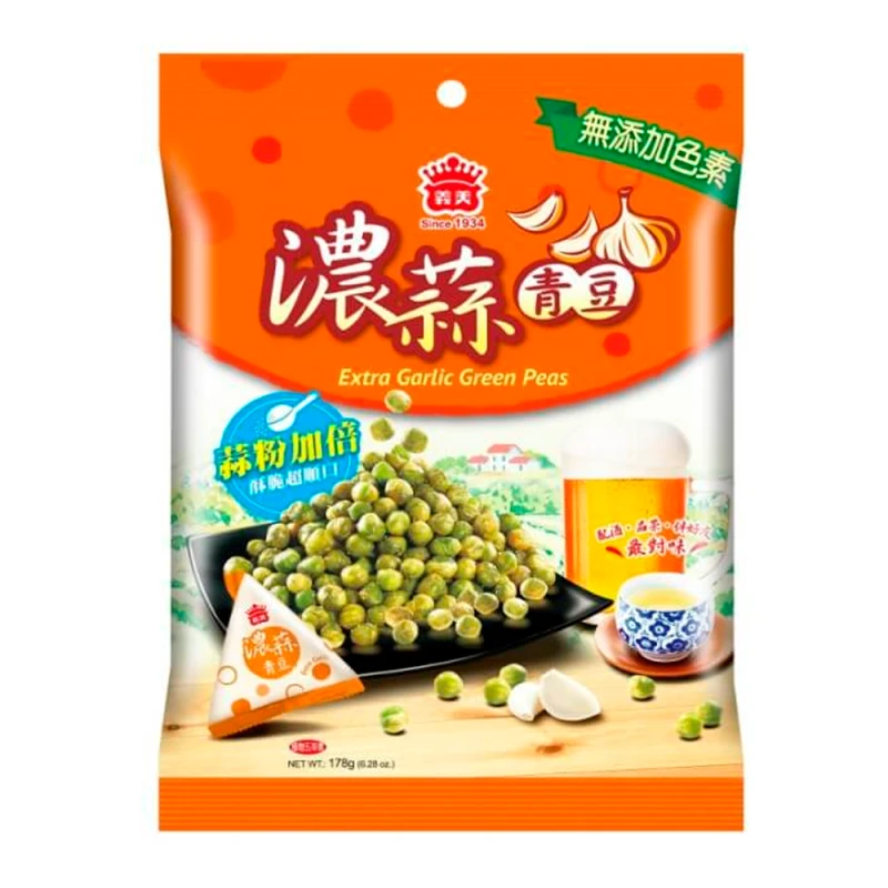 Salgadinho de Ervilhas Taiwan Com Extra Alho Pacote 240G