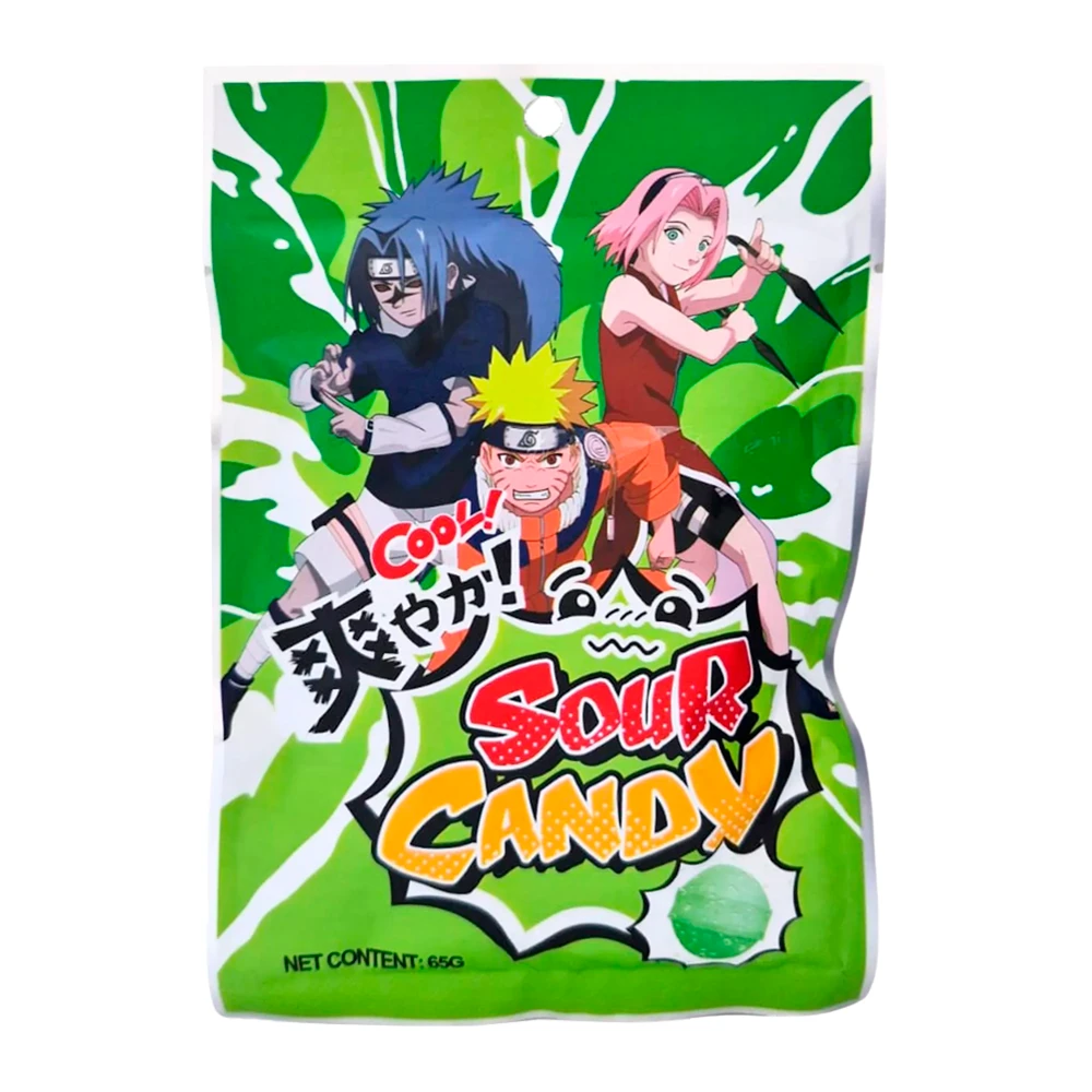 Bala Zidan Naruto Ácido de Maçã Pacote 65G