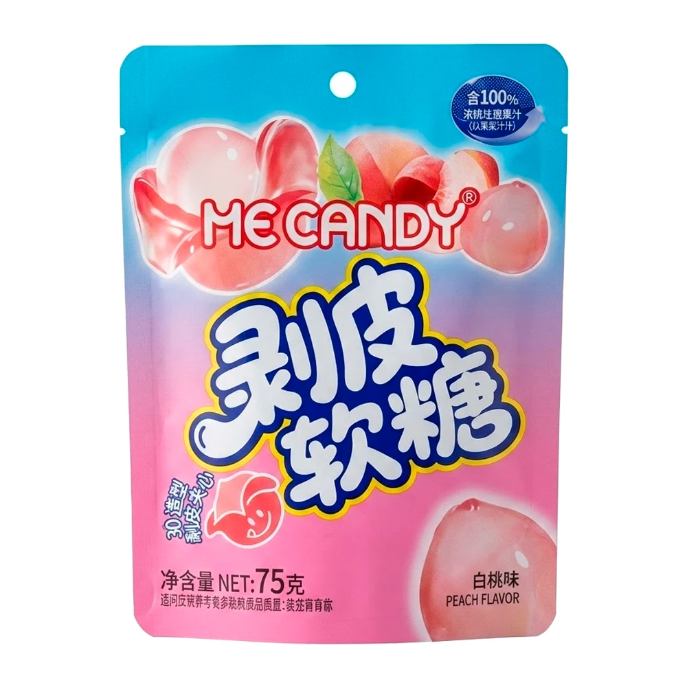 Bala de Gelatina Me Candy Gummies Peel Pêssego Pacote 75G