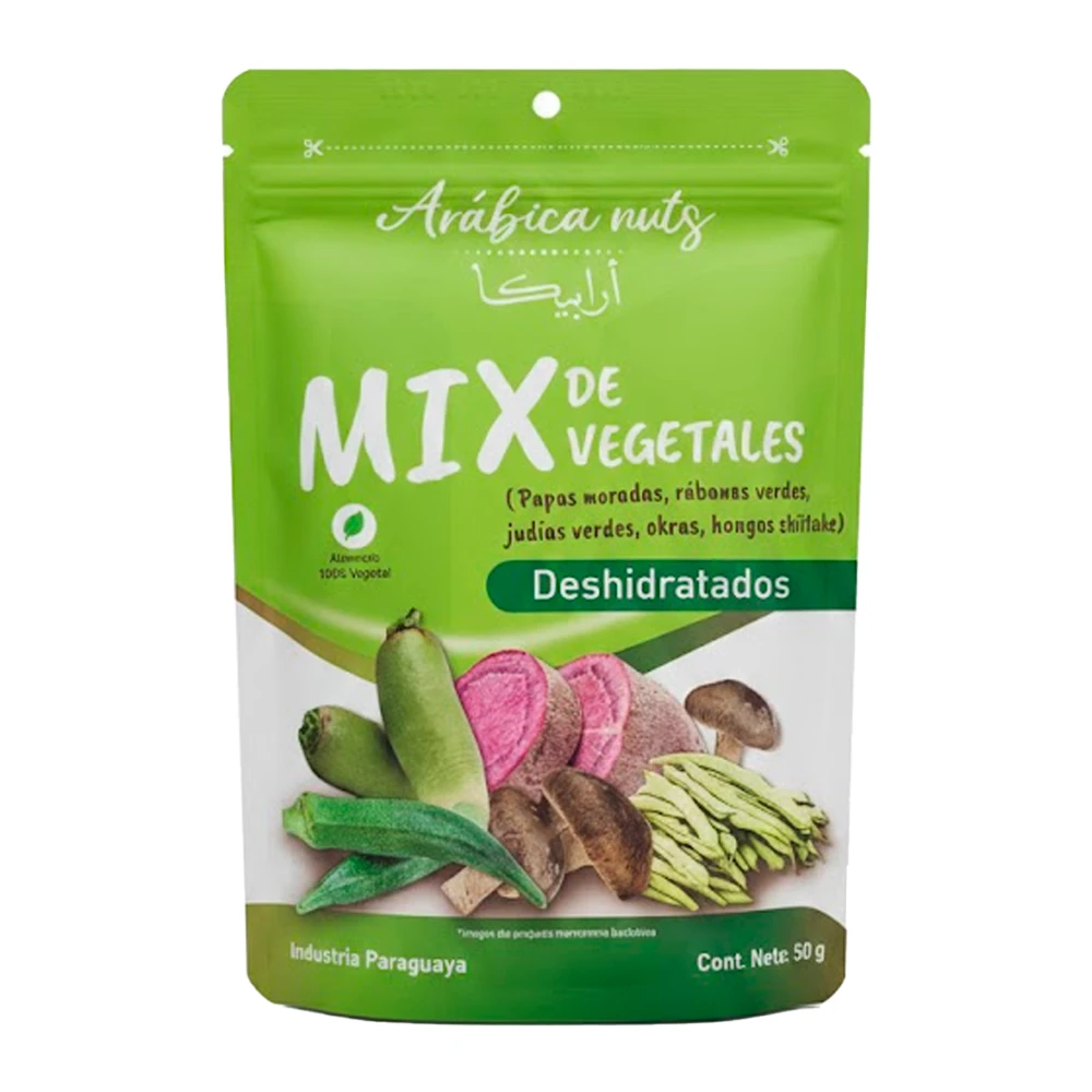 Snack Arabica Nuts Mix de Vegetais Batata, Rabanete, Vagem Pacote 50G