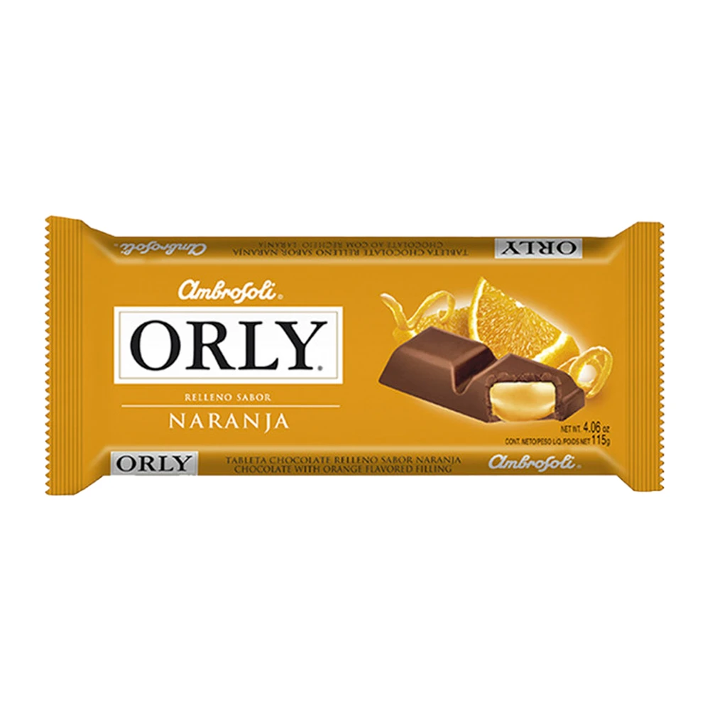 Barra Chocolate Orly Laranja 95G
