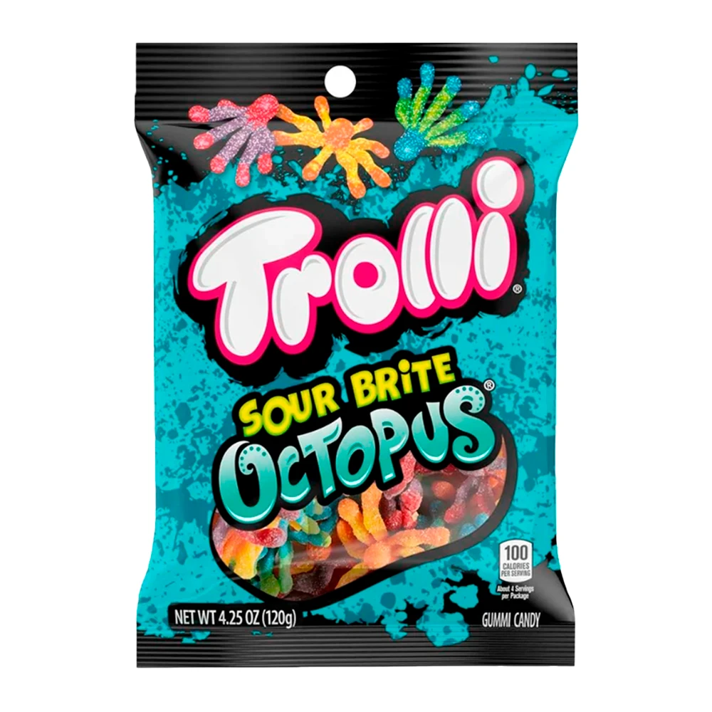 Bala Gelatina Trolli Sour Octopus Pacote 4.25Oz 120G