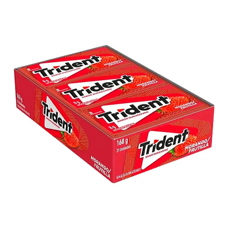 Chicletes Trident Morango 21x8g