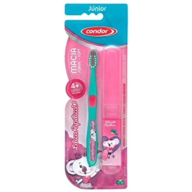 Escova de Dente Condor Junior Com Estojo Lilica