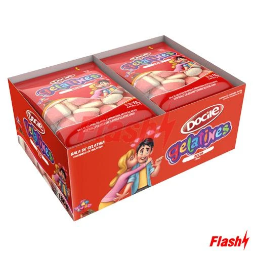 Bala de Gelatina Docile Beijo Morango 12X15G