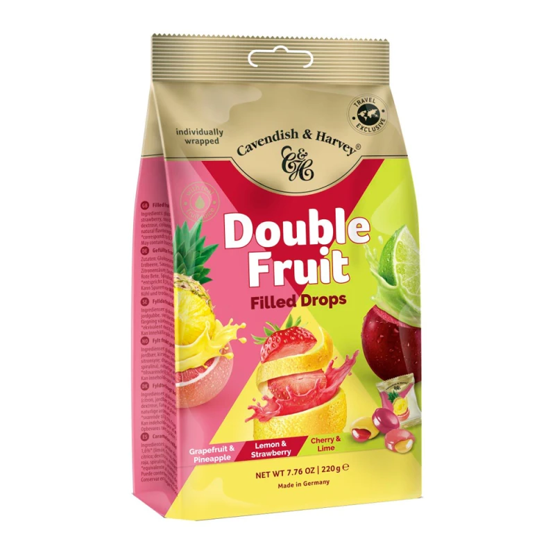 Bala Cavendish Double Fruit Pacote 220G