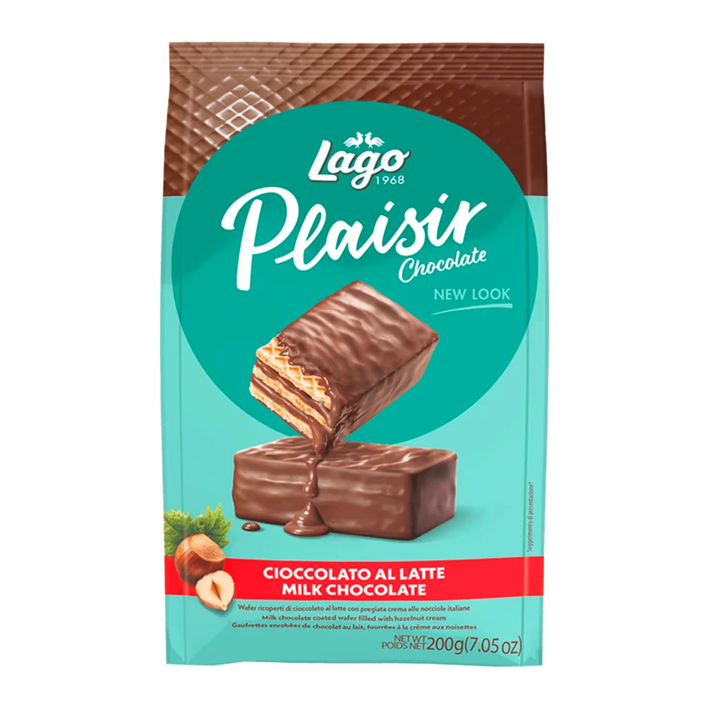 Wafer Lago Plaisir Choco Milk Pacote 200G