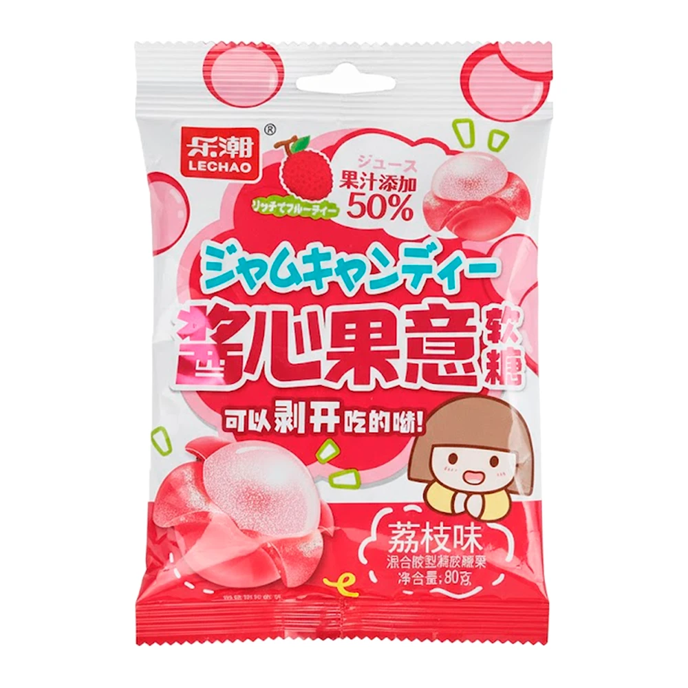 Bala Gelatina Lechao Lychee Pacote 80G