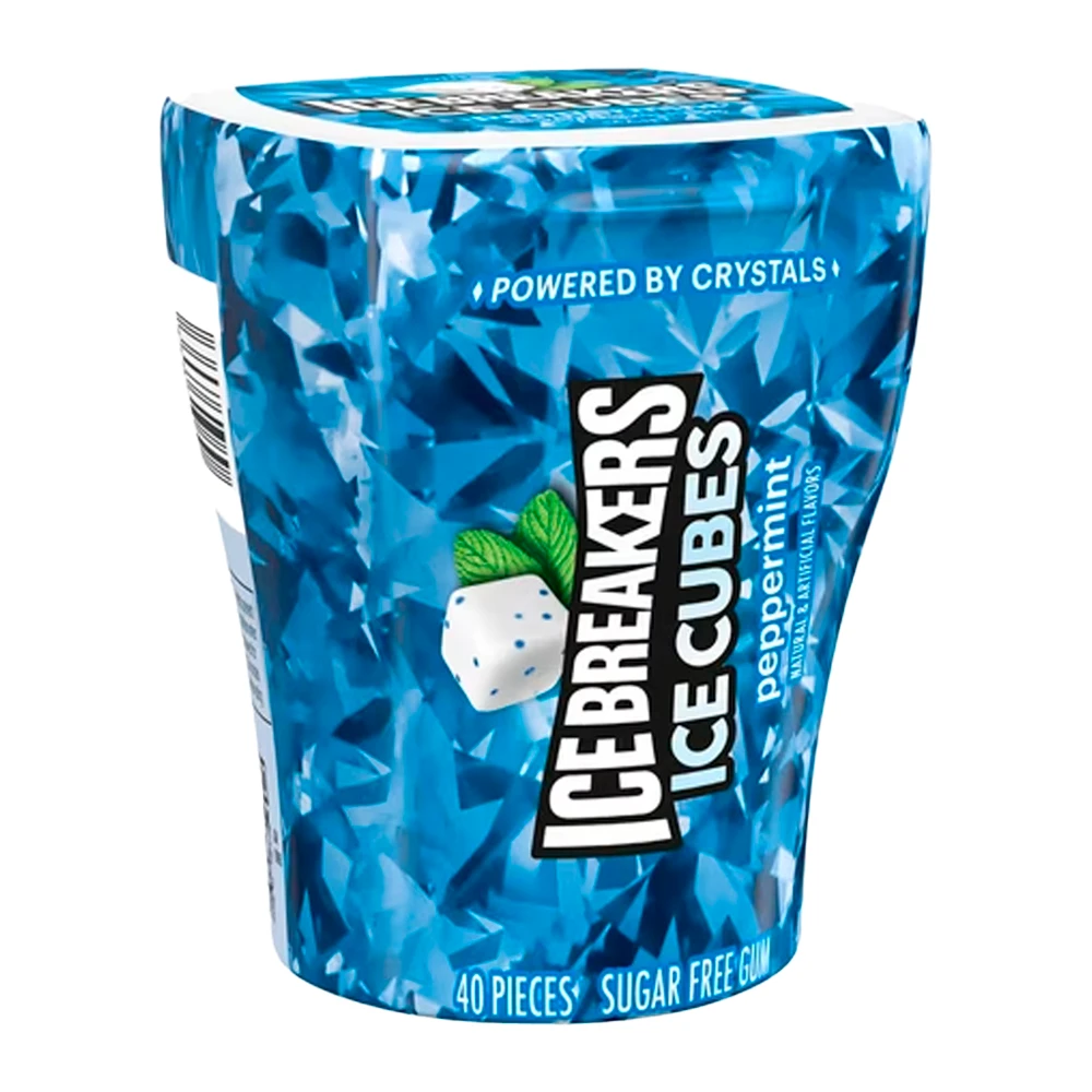 Chiclete Icebreakers Ice Cubes Peppermint Pote 40 Unidades