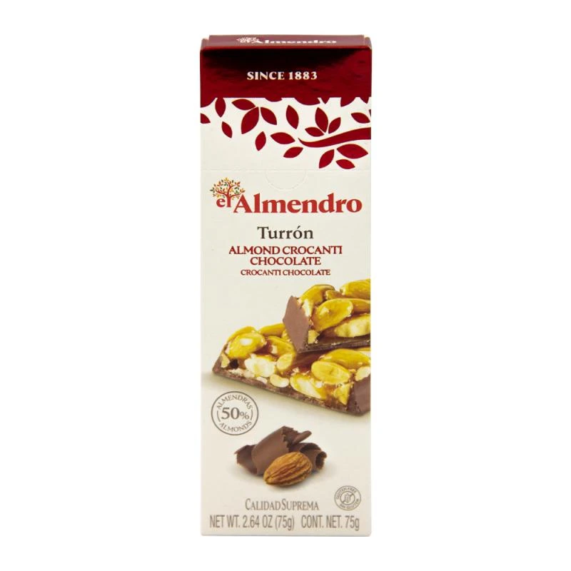 Torrone Crocante de Amêndoas Com Chocolate El Almendro 75G