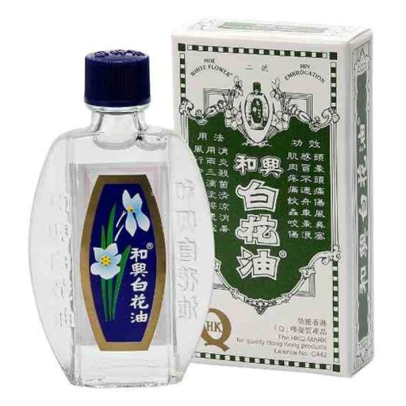 Óleo Chinês de Flores Brancas Para Dores 10Ml