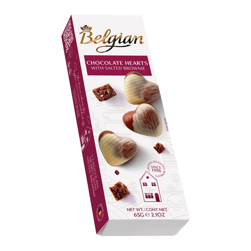 Bombom Belgian Corações Brownie de Sal 65G