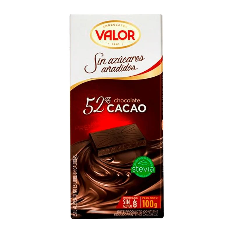 Barra Chocolate Valor Sem Açucar Dark Puro 100G