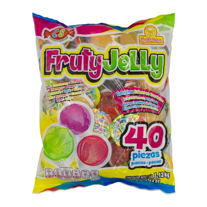 Gelatina Mini de Frutas Las Delicias Pacote C/ 40 und 1.12Kg
