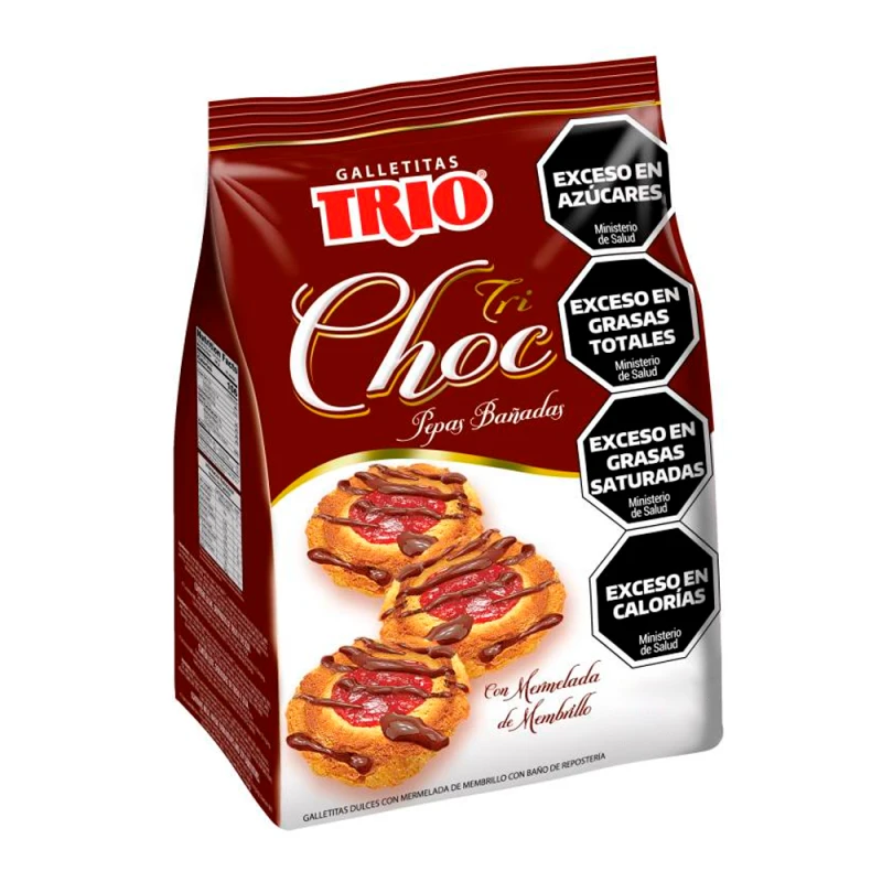 Biscoito Trio Tri Choc Pepas Com Chocolate 180G