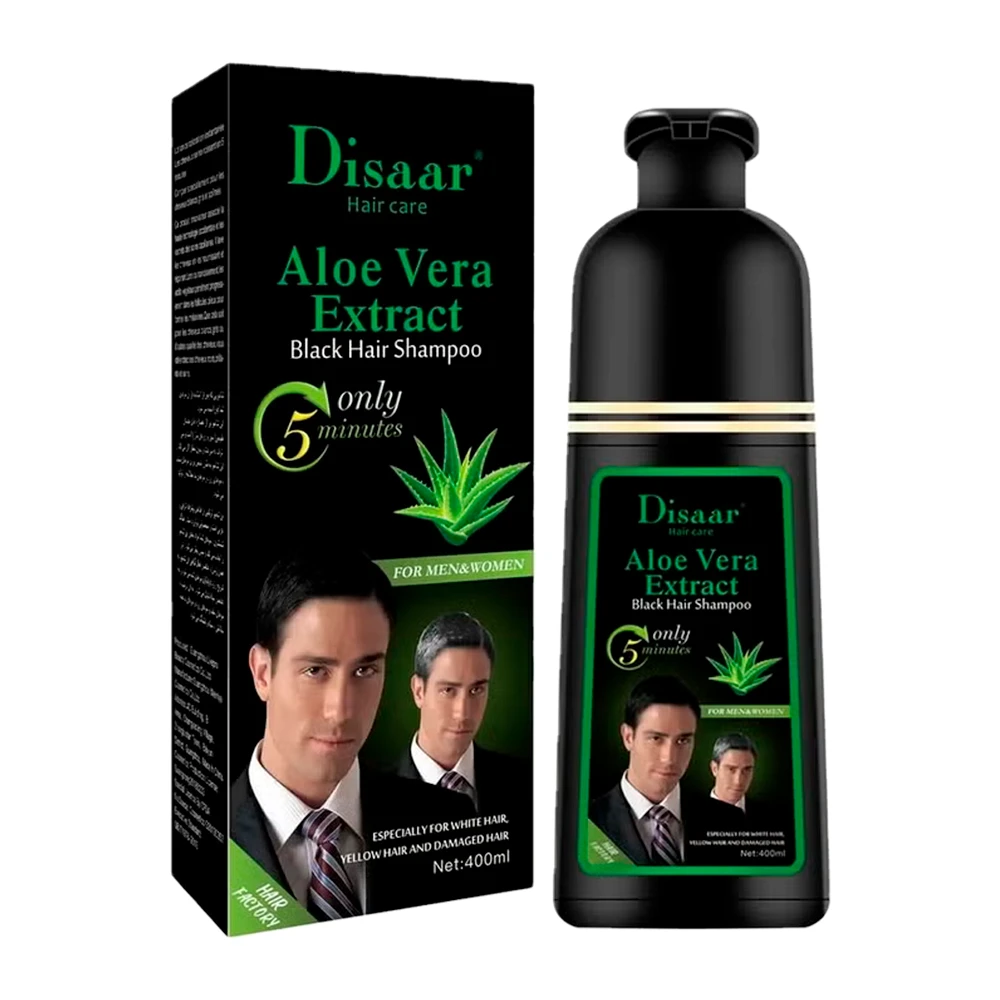 Shampoo e Tinta Disaar Cabelo Preto Com Aloe Vera 400Ml