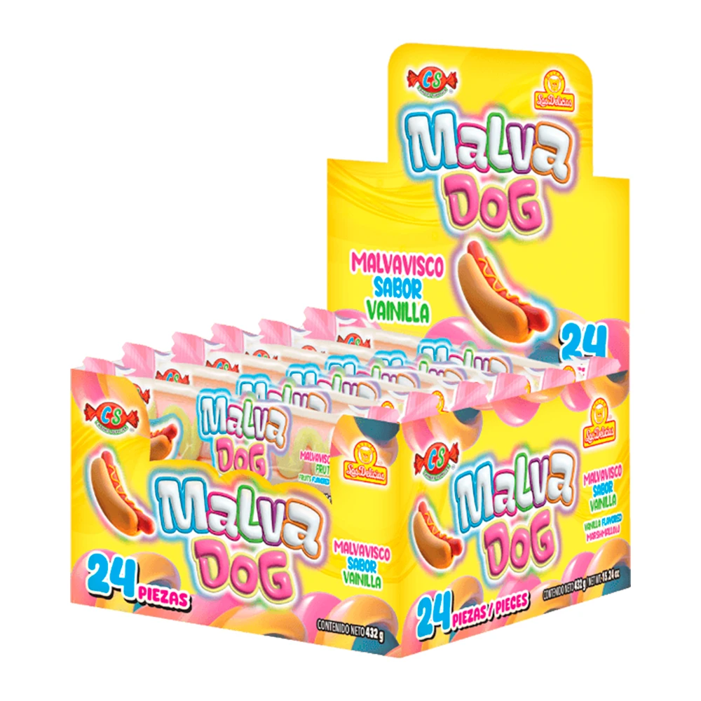 Marshmallow Las Delicias Malva Dog Caixa 24X15G