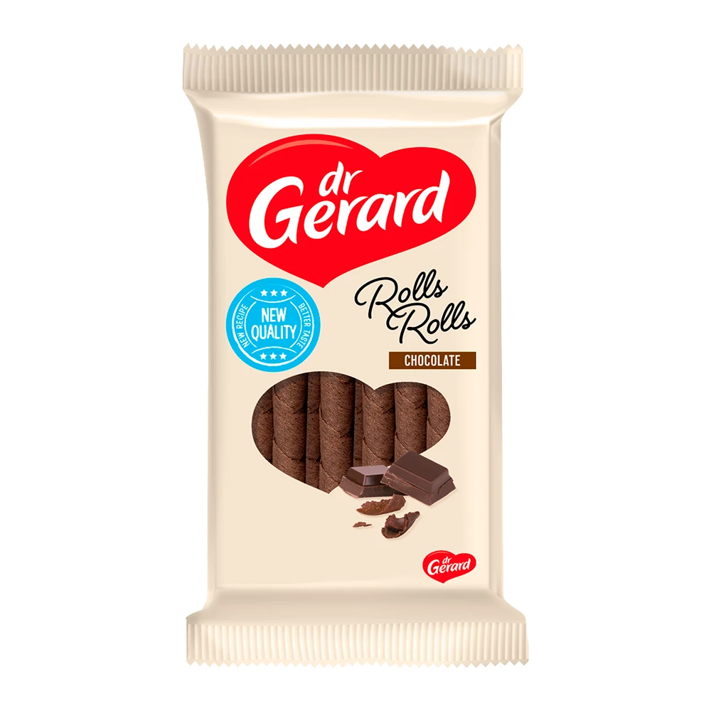 Canudinho Wafer Crocante Dr Gerard Rolls Chocolate Pacote 112G