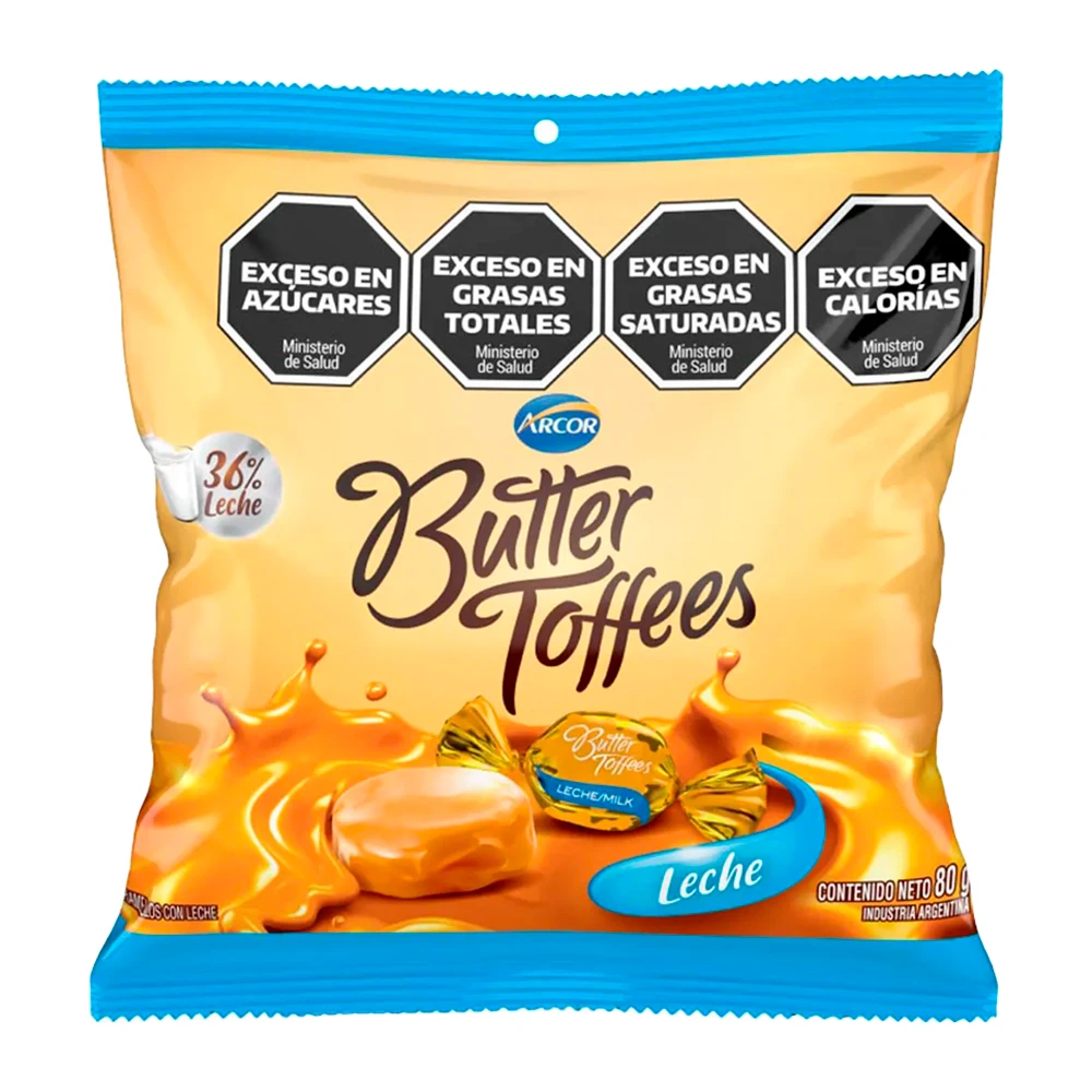 Bala Arcor Butter Toffees Leite Pacote 80G
