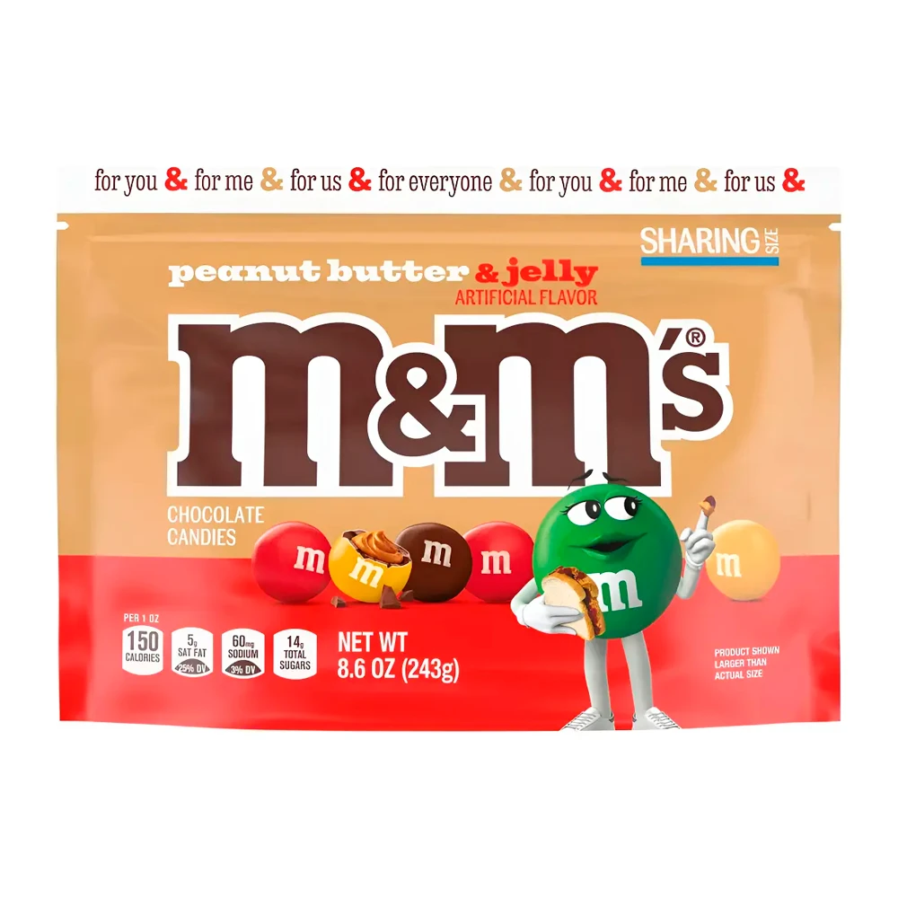 Chocolate Mars M&M Mini Manteiga de Amendoim Jelly Pacote 8.6Oz 243G