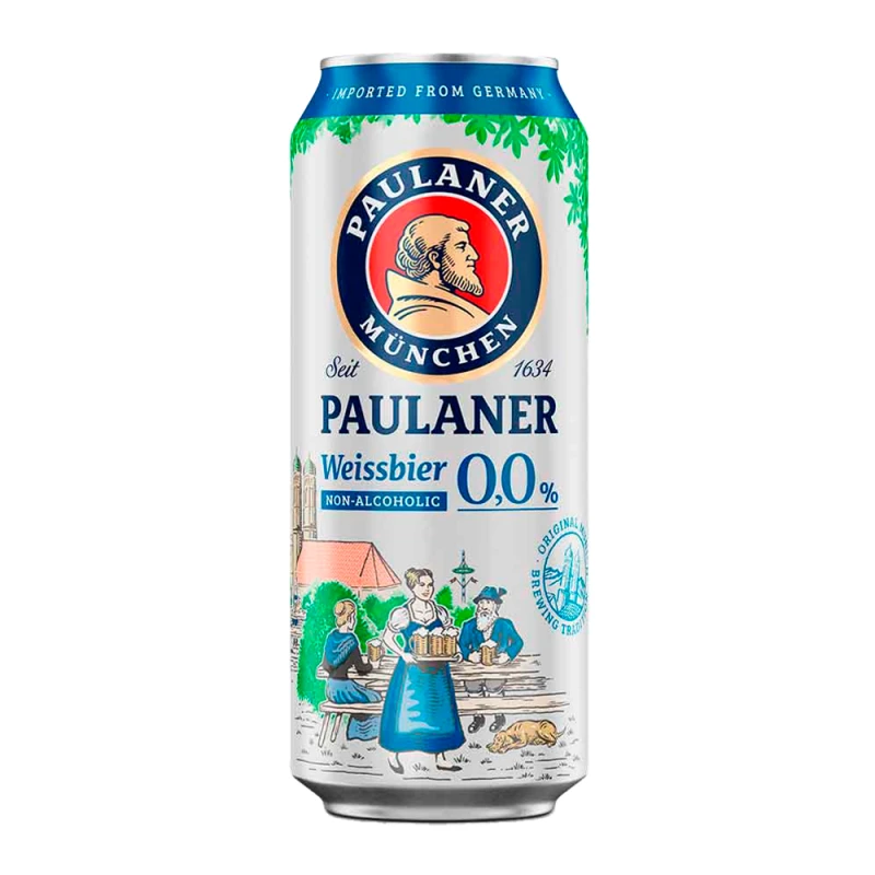 Cerveja Paulaner Trigo 0,0% Sem Alcool Lata 500Ml