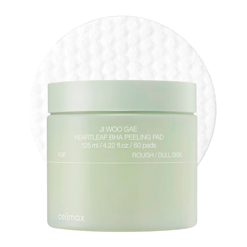 Almofadas Tônicas Celimax Ji Woo Gae Heartleaf BHA Peeling 60 Unidades