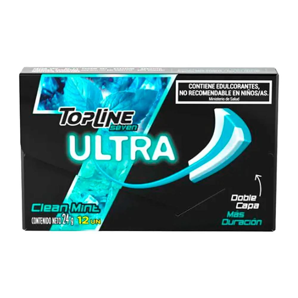 Chiclete Arcor Topline Seven Clean Mint 12 Stick 24G