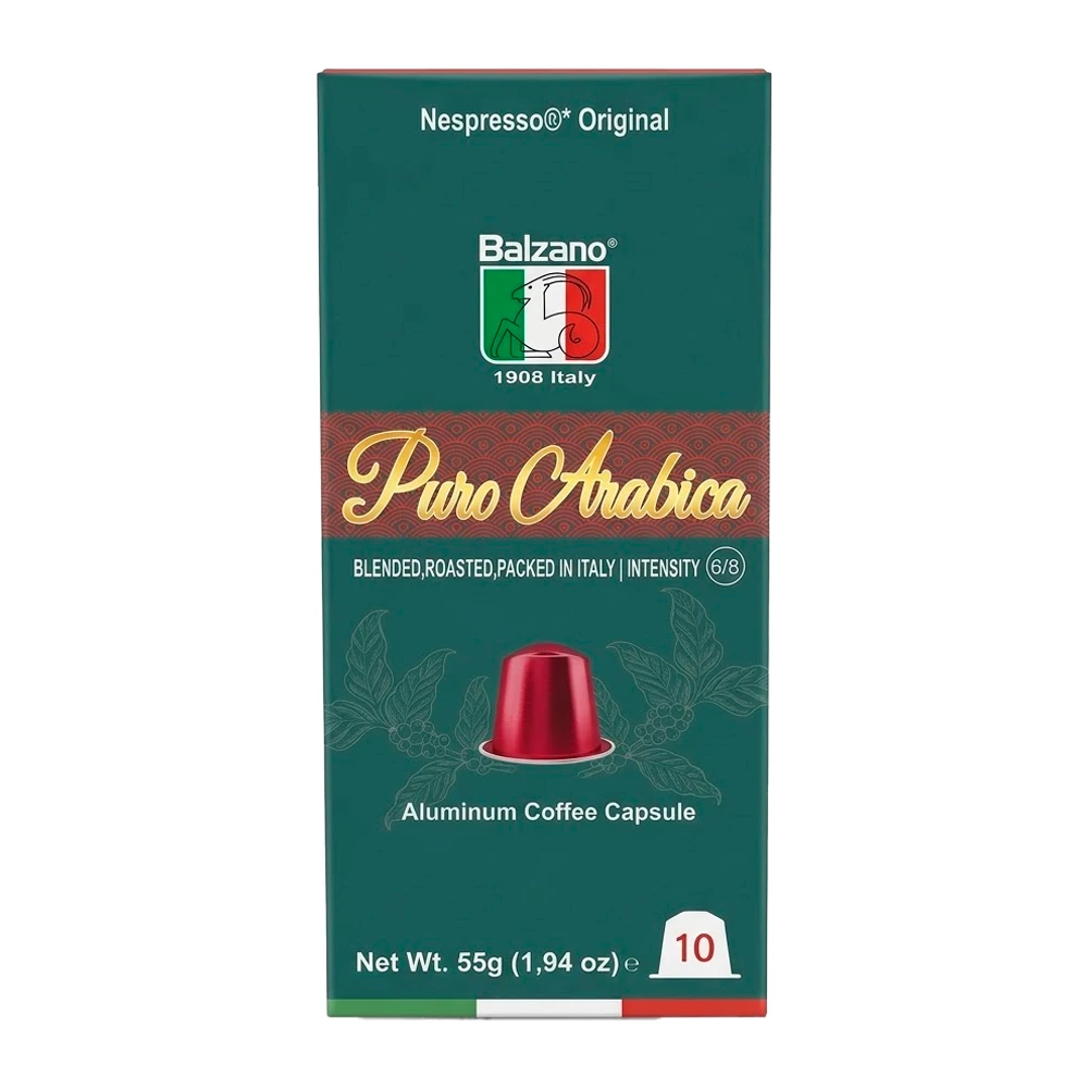 Cápsulas de Café Balzano Coffee Puro Arabica Intensy 6/8 Caixa X10 Unidades