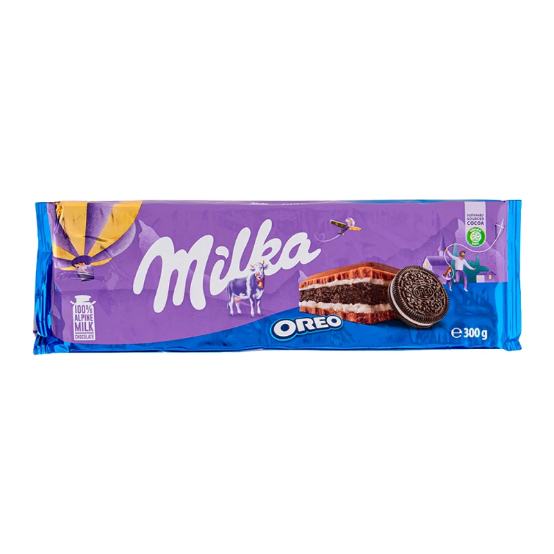 Barra Chocolate Milka Ao Leite Recheado Biscoito Oreo 300G