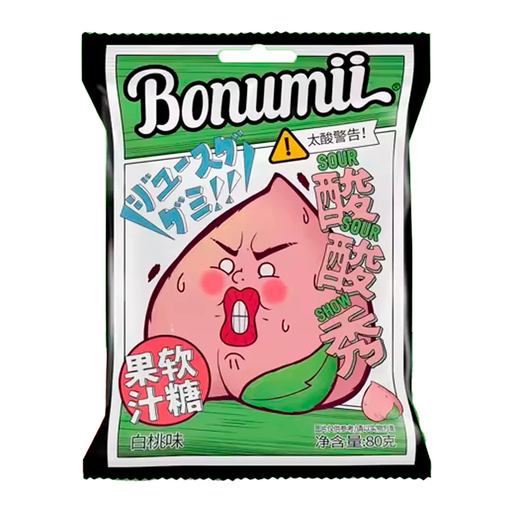 Bala Bonumii Ácido de Pêssego Pacote 80G