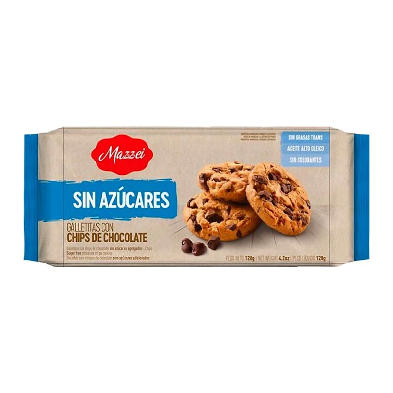 Biscoito Mazzei Chips Choco Sem Açucar 110G