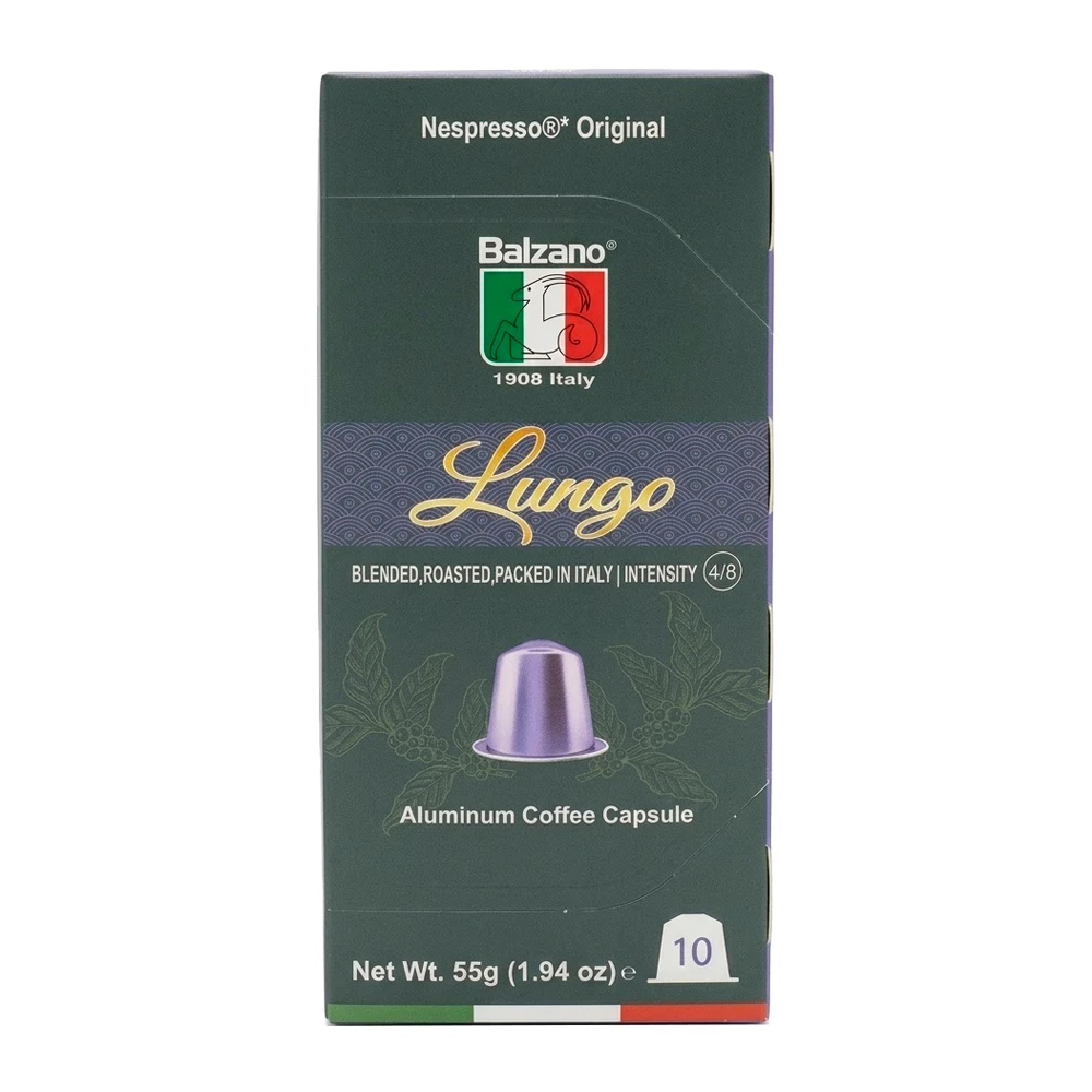Cápsulas de Café Balzano Coffee Lungo Intensy 4/8 Caixa X10 Unidades
