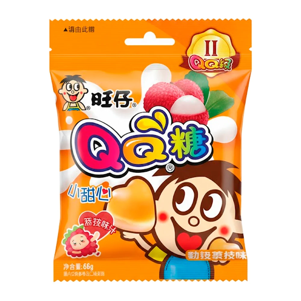 Bala de Gelatina Wang Zai Sabor Lychee Pacote 66G