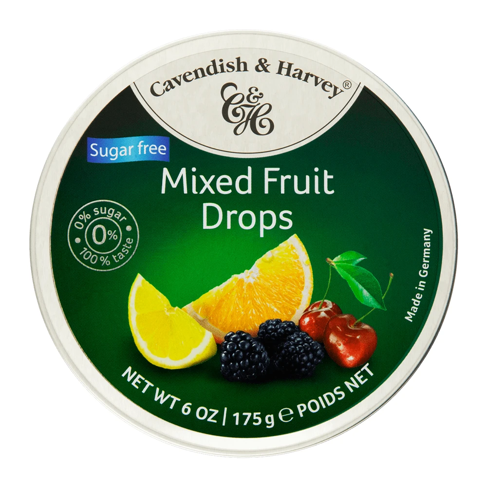 Bala Cavendish Mixed Fruit Sem Açúcar Lata 200G