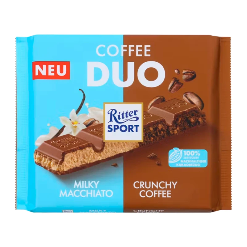 Barra Chocolate Ritter Sport Duo Coffee 218G