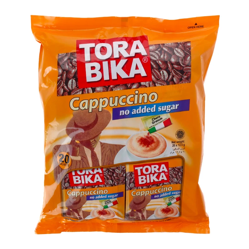 Café Cappuccino Tora Bika Sem Açúcar Pacote Com 20 Unidades