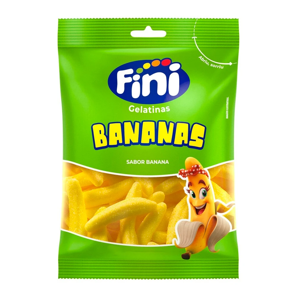 Bala de Gelatina Fini Banana 80G