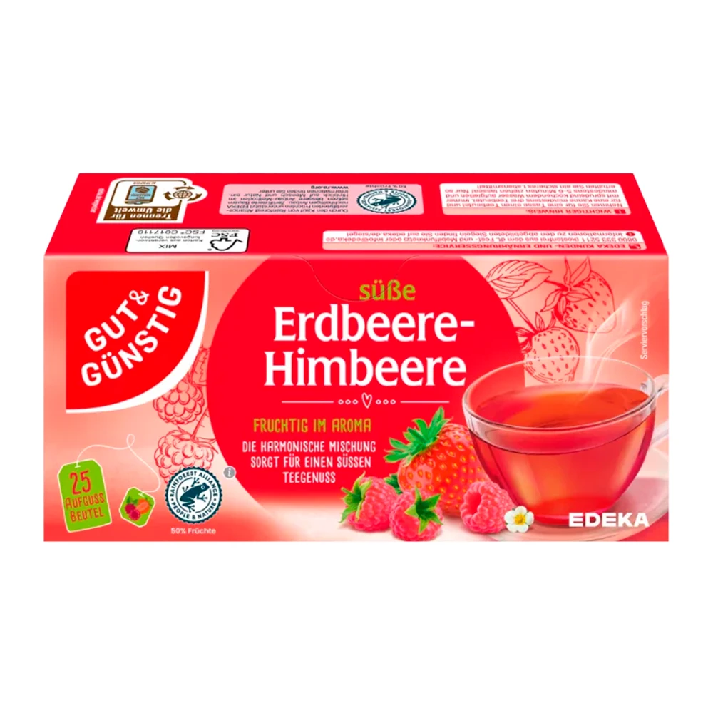 Chá de Framboesa E Morango X25 Saquinhos Edeka