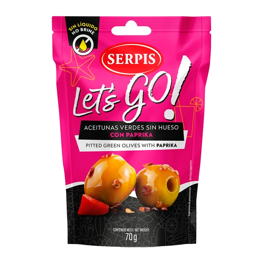 Azeitona Serpis Let's Go Com Papikra Pacote 70G