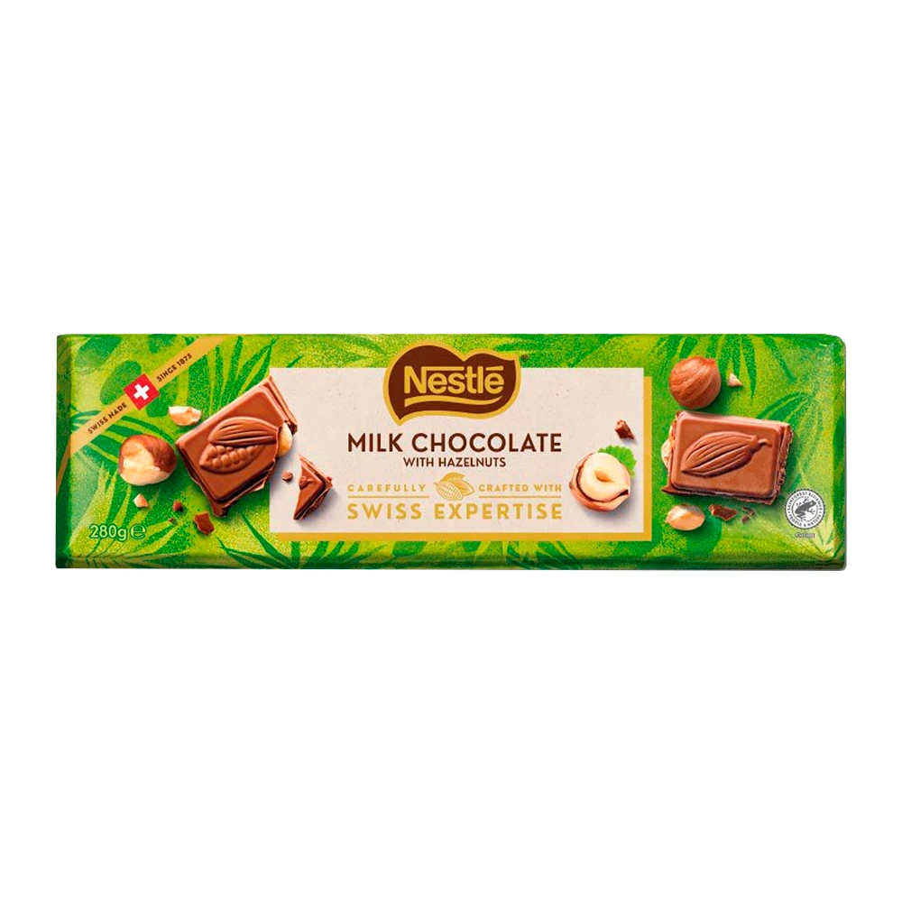 Barra Chocolate Nestle Swiss Ao Leite Com Avelãs Inteiras 280G