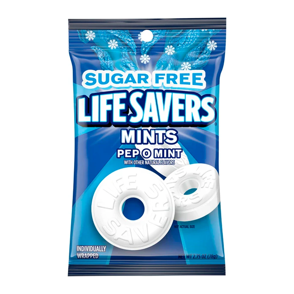 Bala Life Savers Mints Pep o Mint Sem Açúcar Pacote 78G
