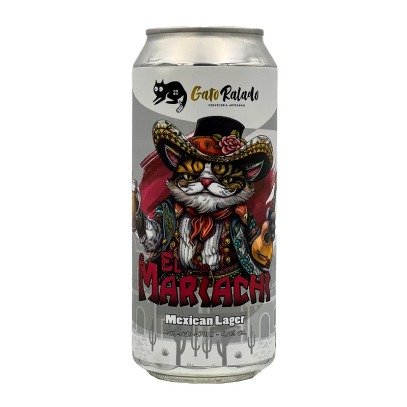 Cerveja Gato Ralado Mariachi Mexican Lager Lata 473Ml