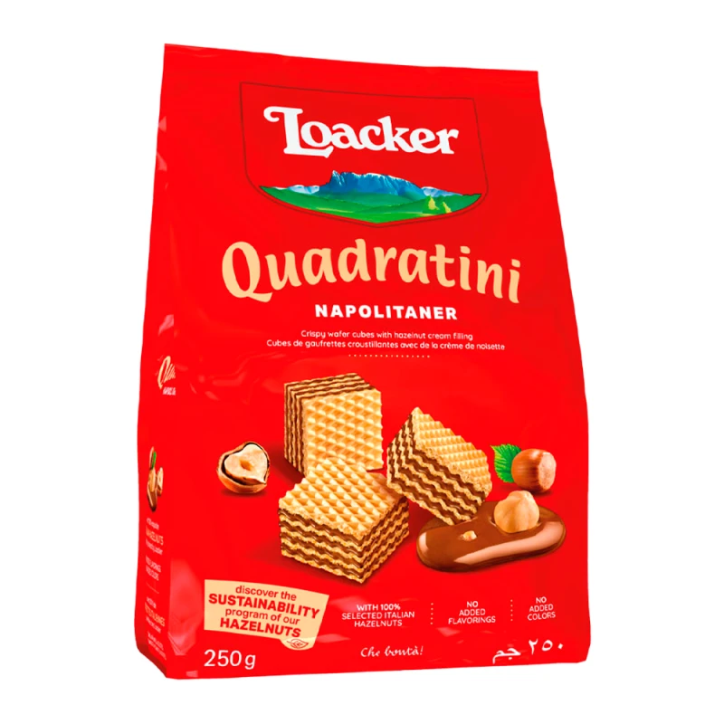 Biscoito Wafer Loacker Quadratini Napolitaner 250G