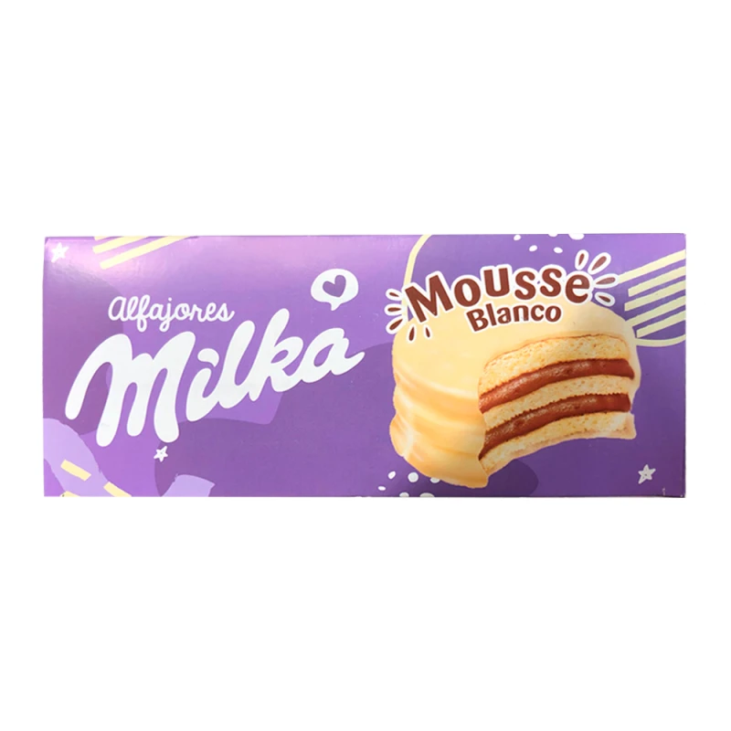 Alfajor Milka Triplo Branco com recheio de mousse chocolate caixa 6x55G