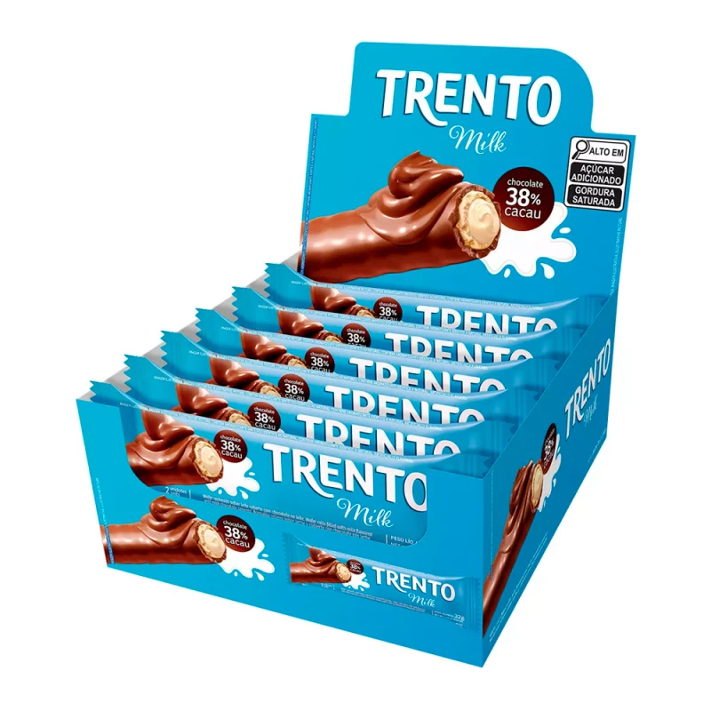 Chocolate Peccin Trento Ao Leite 38% Cacau Caixa 16X29G