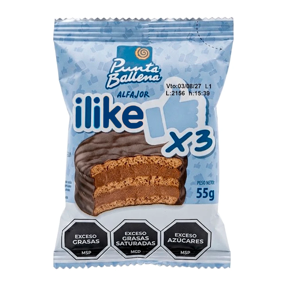 Alfajor Punta Ballena Ilike Preto Recheio de Mousse 55G