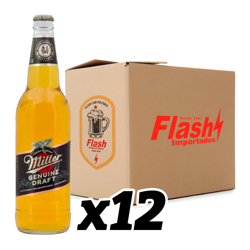 Cerveja Miller Draft Garrafa caixa com 12x600ml