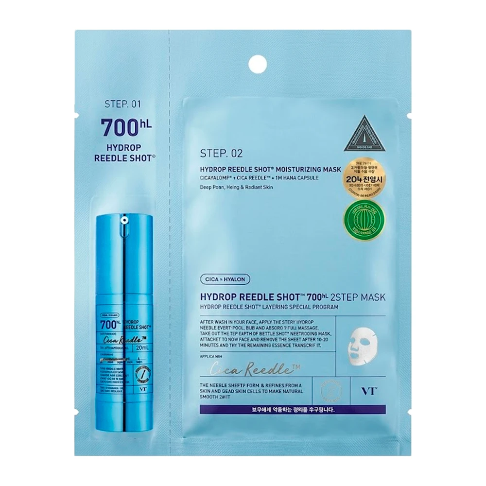 Máscara Facial Vt Cosmetics Hydrop Reedle Shot 700Hl 2 Step 27G